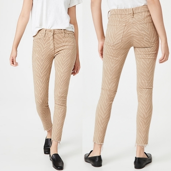 MOTHER | The Looker Ankle Fray Jean in Sweet Stripes - Picture 1 of 10